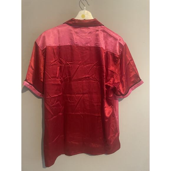 Chubbies Shirt Size L Pajama Top Lounge Sleep Red/ Pink Print - Picture 5 of 7